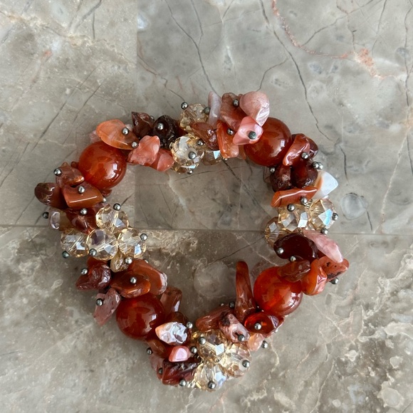 Natural Gem Stone stretch Crystal Bracelet Boho Bangles Bracelet Women’s Jewelry - Picture 2 of 3